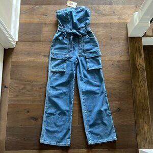 Sincerely Jules Strapless Denim Jumpsuit Sz S